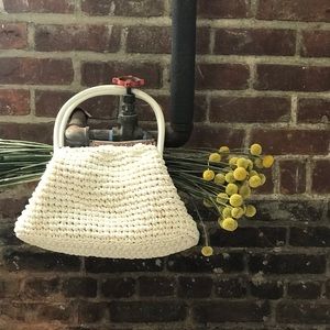 Vintage white raffia Purse